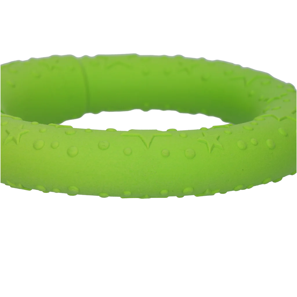 Anello da riporto per cani in gomma espansa, galleggiante, verde M, Ø 19 cm – Dog Comets UFO Ring - immagine 4