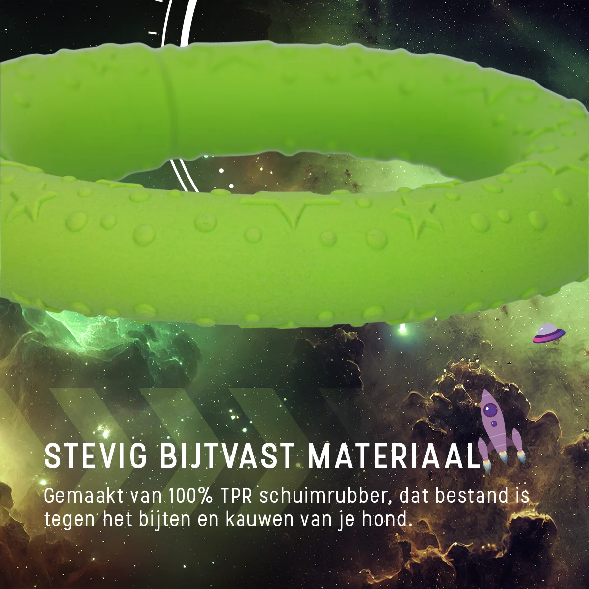 Anello da riporto per cani in gomma espansa, galleggiante, verde M, Ø 19 cm – Dog Comets UFO Ring - immagine 6