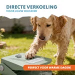 Fontanella con pedale e collegamento per tubo da giardino, verde oliva – Coolpets Splash Water Fountain - immagine 2