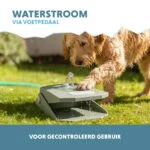 Fontanella con pedale e collegamento per tubo da giardino, verde oliva – Coolpets Splash Water Fountain - immagine 4
