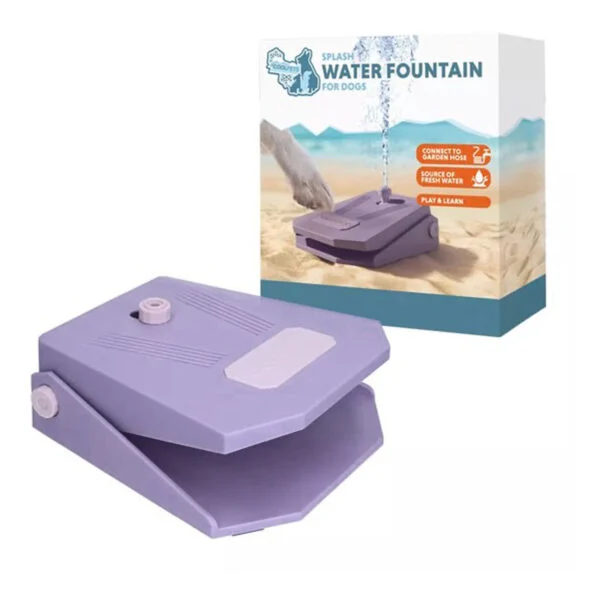 Fontanella con pedale e attacco per canna da giardino, lilla – Coolpets Splash Water Fountain