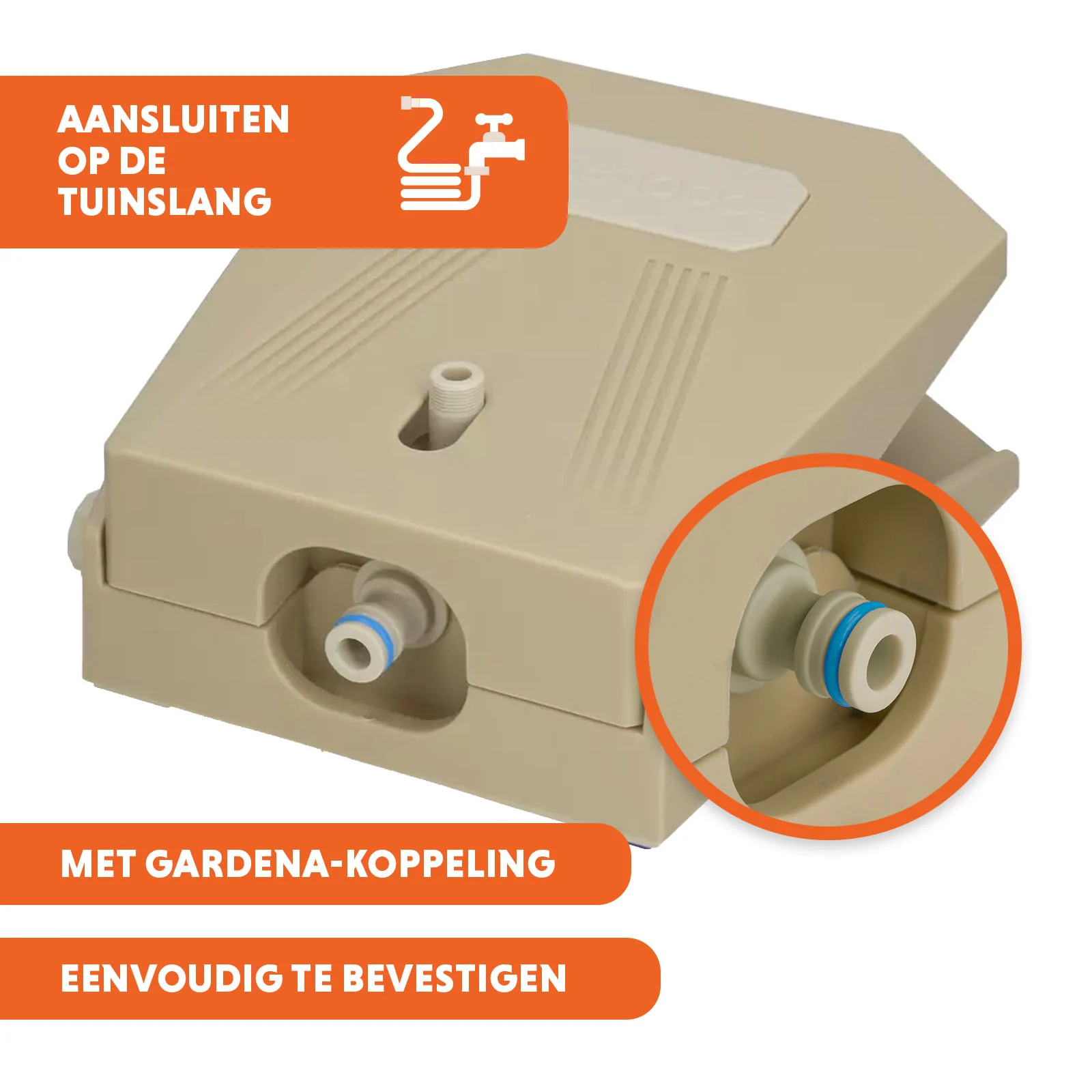 Fontana per cani con pedale e attacco per tubo da giardino, Beige – Coolpets Splash Water Fountain - immagine 3