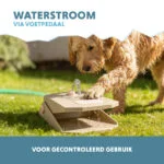 Fontana per cani con pedale e attacco per tubo da giardino, Beige – Coolpets Splash Water Fountain - immagine 4