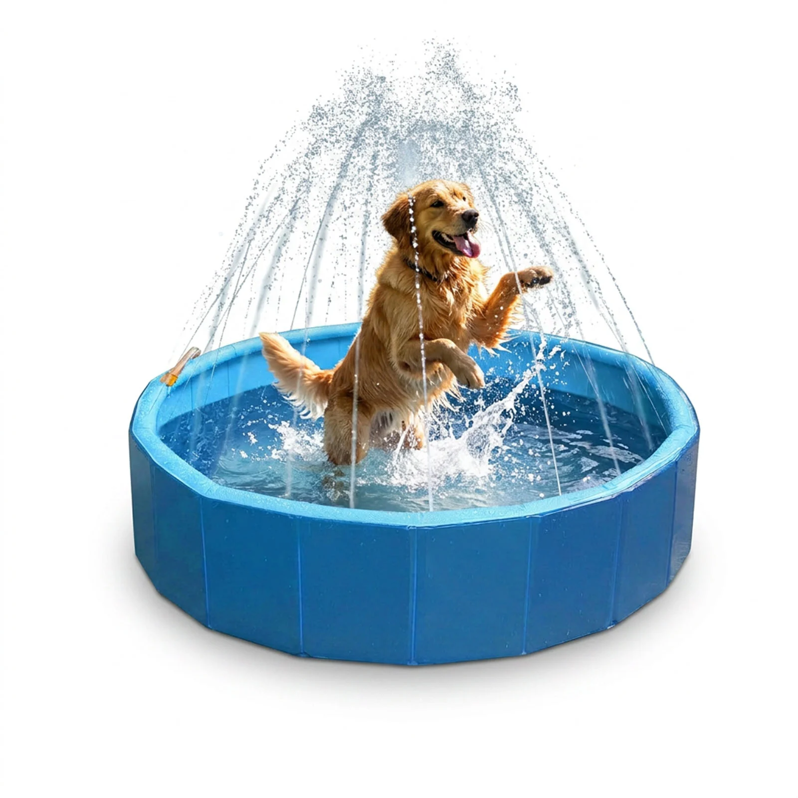 Piscina per cani con irrigatori, diametro 120 cm, altezza del bordo 30 cm – Coolpets Splash Sprinkler Pool - immagine 1