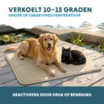 Tappetino refrigerante per cani con gel solido, beige, XL 120 x 70 cm – Coolpets Gel Cooling Mat - immagine 4