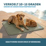 Tappetino rinfrescante per cani con gel solido, verde oliva, L 90 x 60 cm – Coolpets Gel Cooling Mat - immagine 4