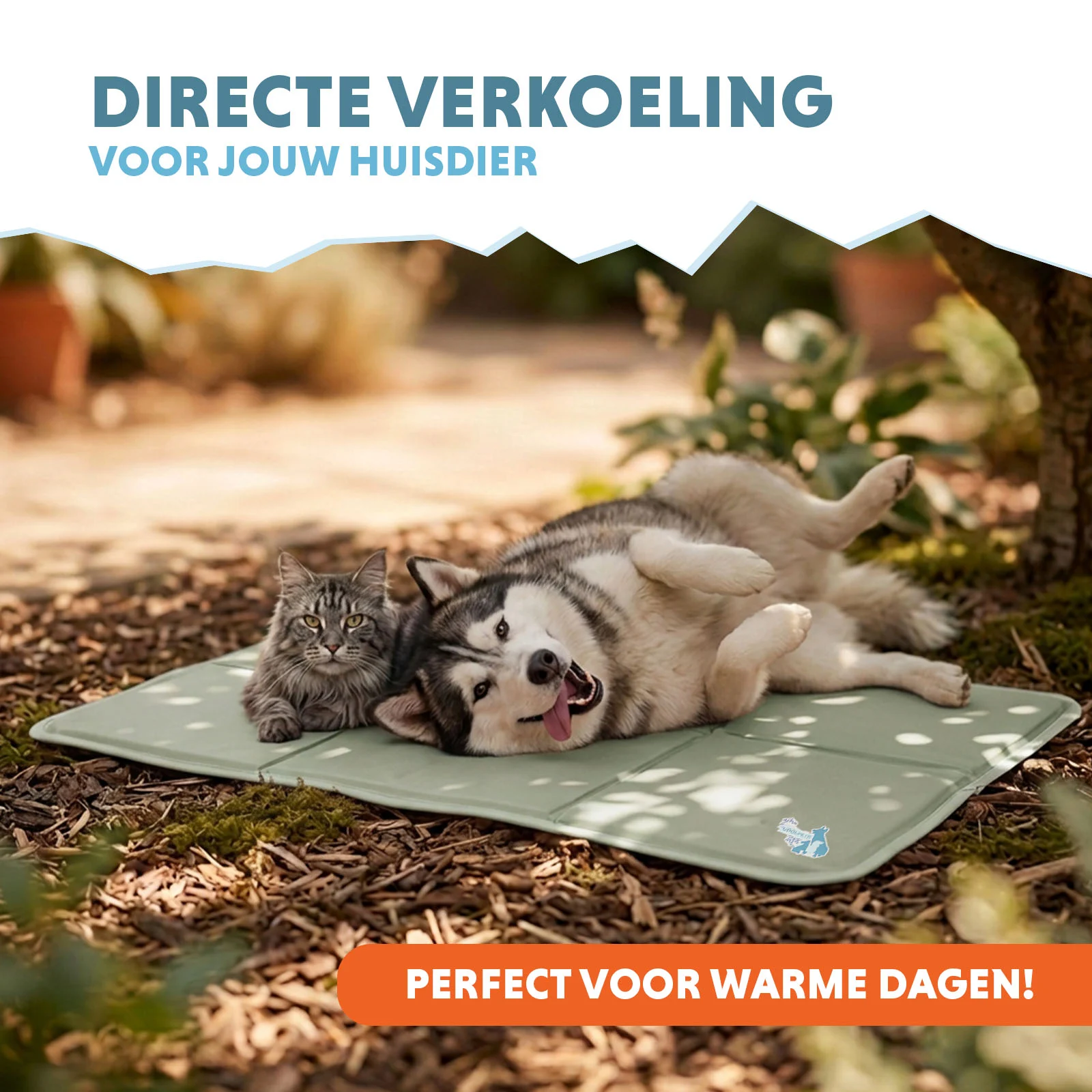 Tappetino rinfrescante per cani con gel solido, verde oliva, XL 120 x 70 cm – Coolpets Gel Cooling Mat - immagine 2
