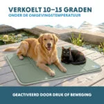 Tappetino rinfrescante per cani con gel solido, verde oliva, XL 120 x 70 cm – Coolpets Gel Cooling Mat - immagine 4