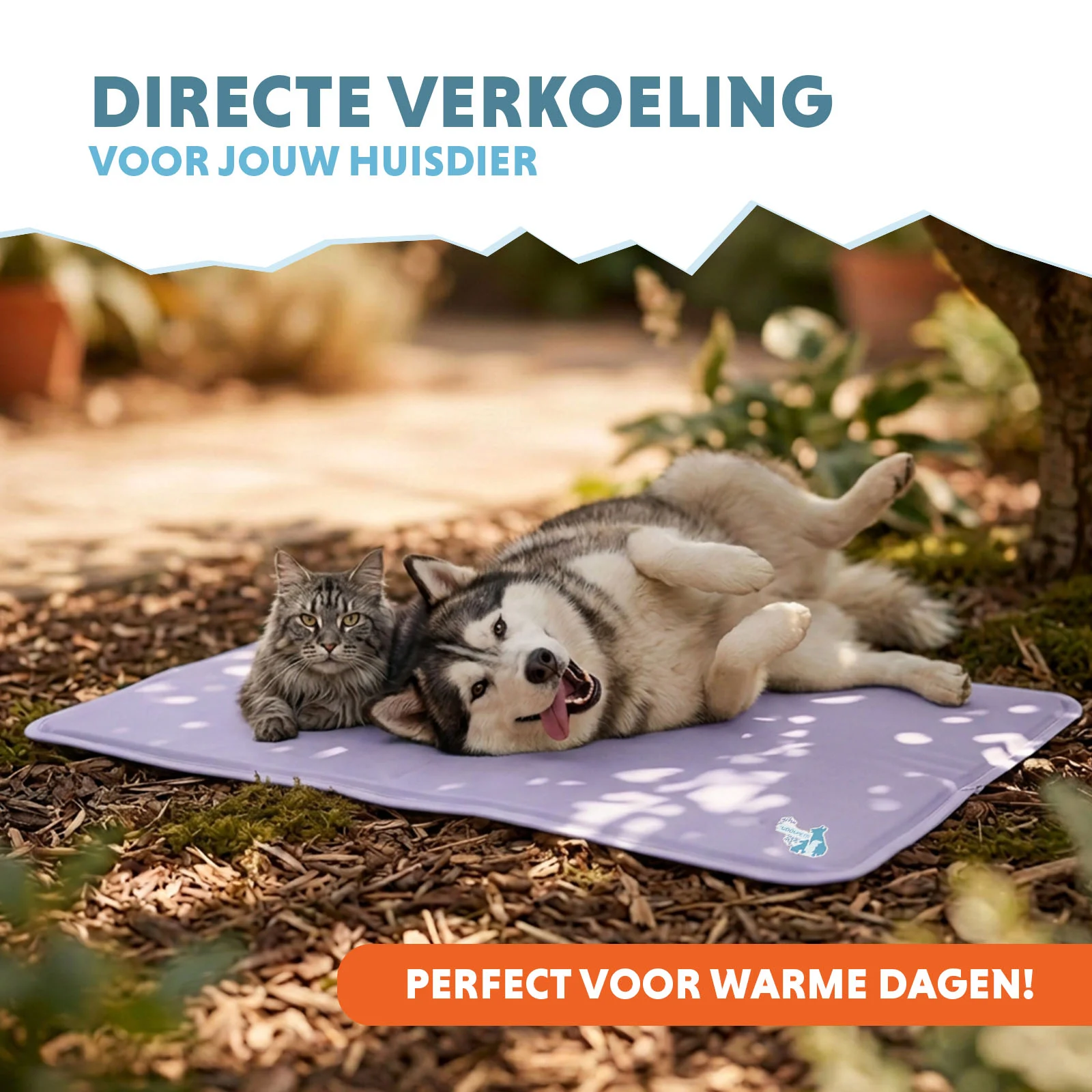 Tappetino rinfrescante per cani con gel solido, lilla, XL 120 x 70 cm – Coolpets Gel Cooling Mat - immagine 2