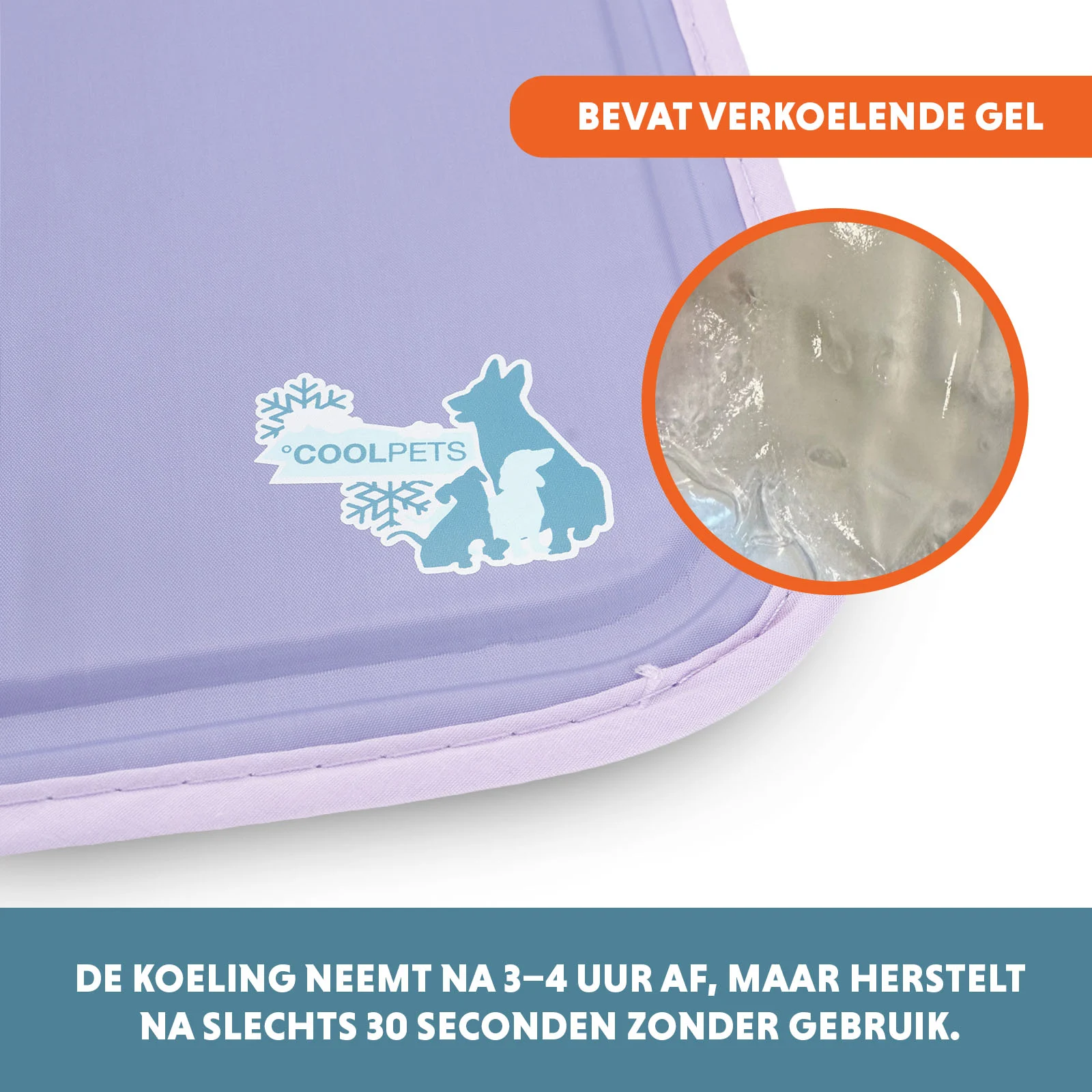 Tappetino rinfrescante per cani con gel solido, lilla, XL 120 x 70 cm – Coolpets Gel Cooling Mat - immagine 3