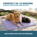 Tappetino rinfrescante per cani con gel solido, lilla, XL 120 x 70 cm – Coolpets Gel Cooling Mat - immagine 4