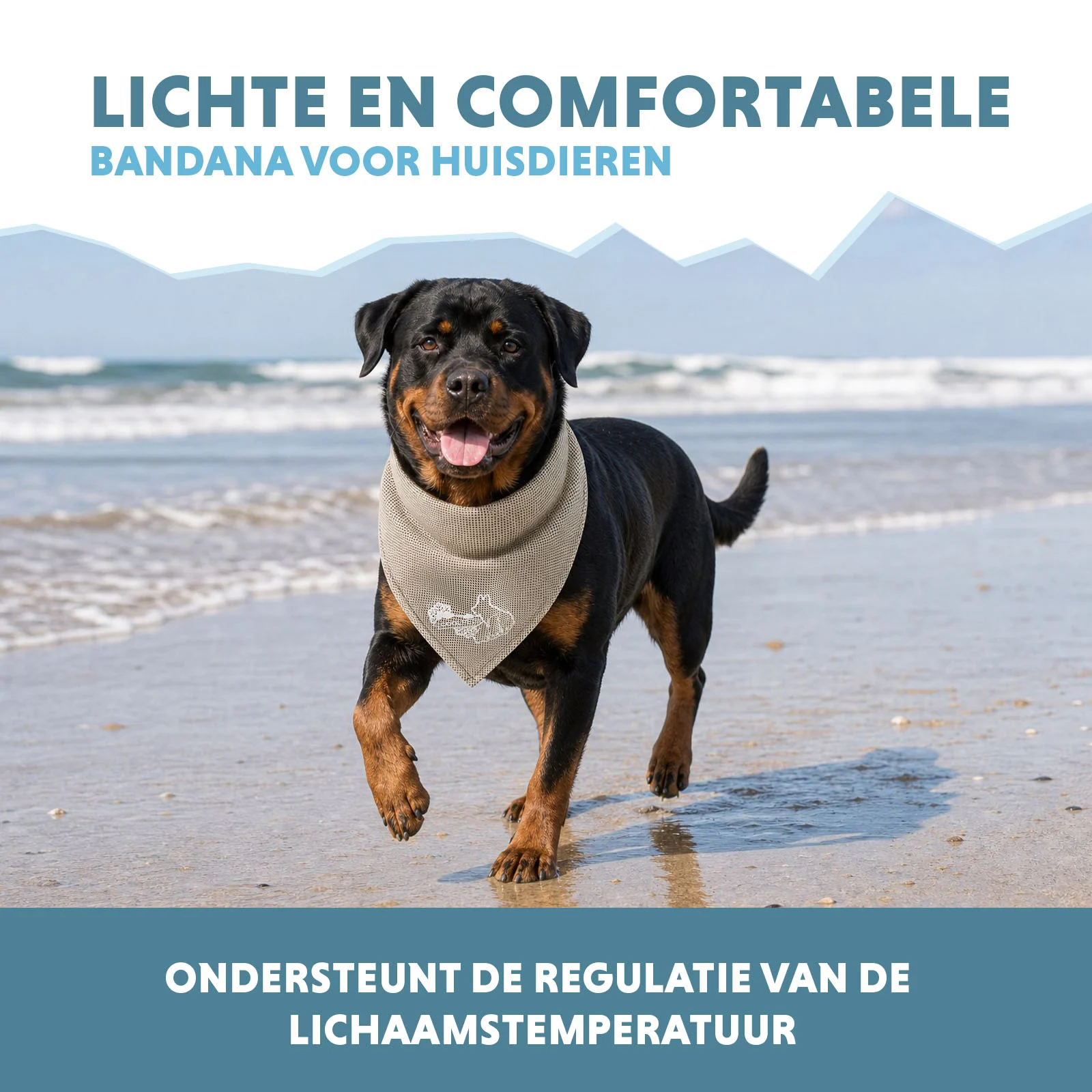 Bandana rinfrescante per cani, beige, L, 85 x 40 cm – Coolpets Cooling Bandana - immagine 4