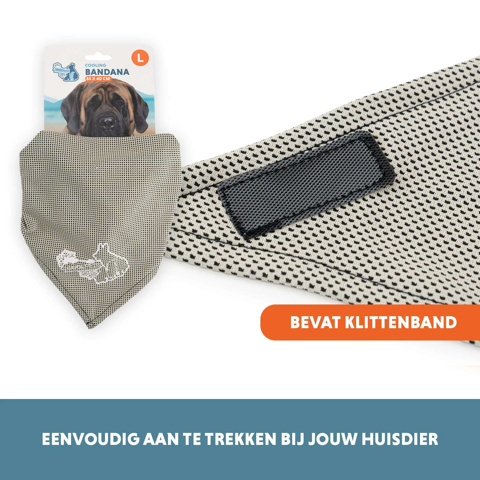 Bandana rinfrescante per cani, beige, L, 85 x 40 cm – Coolpets Cooling Bandana - immagine 5
