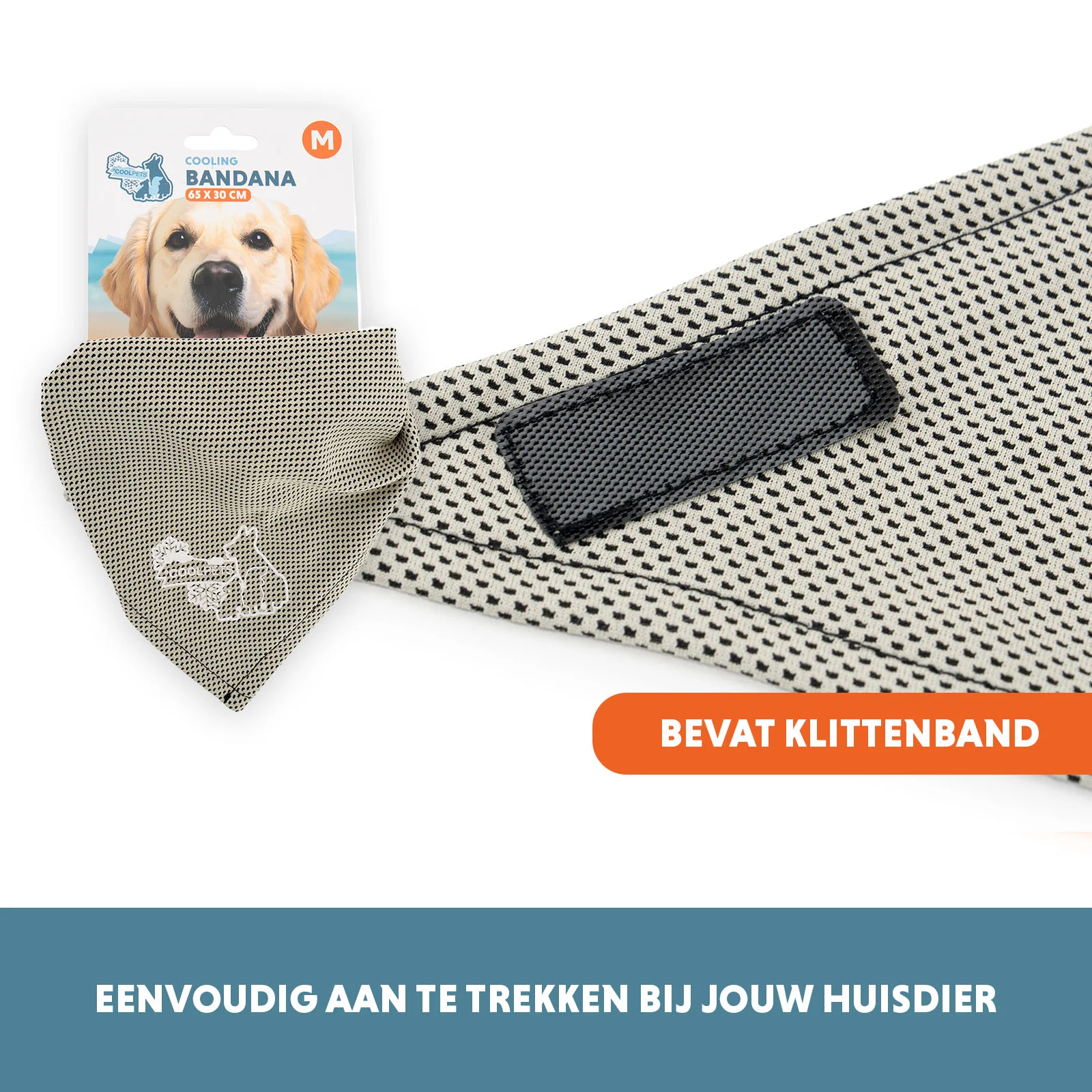 Bandana rinfrescante per cani, beige, M, 65 x 30 cm – Coolpets Cooling Bandana - immagine 5