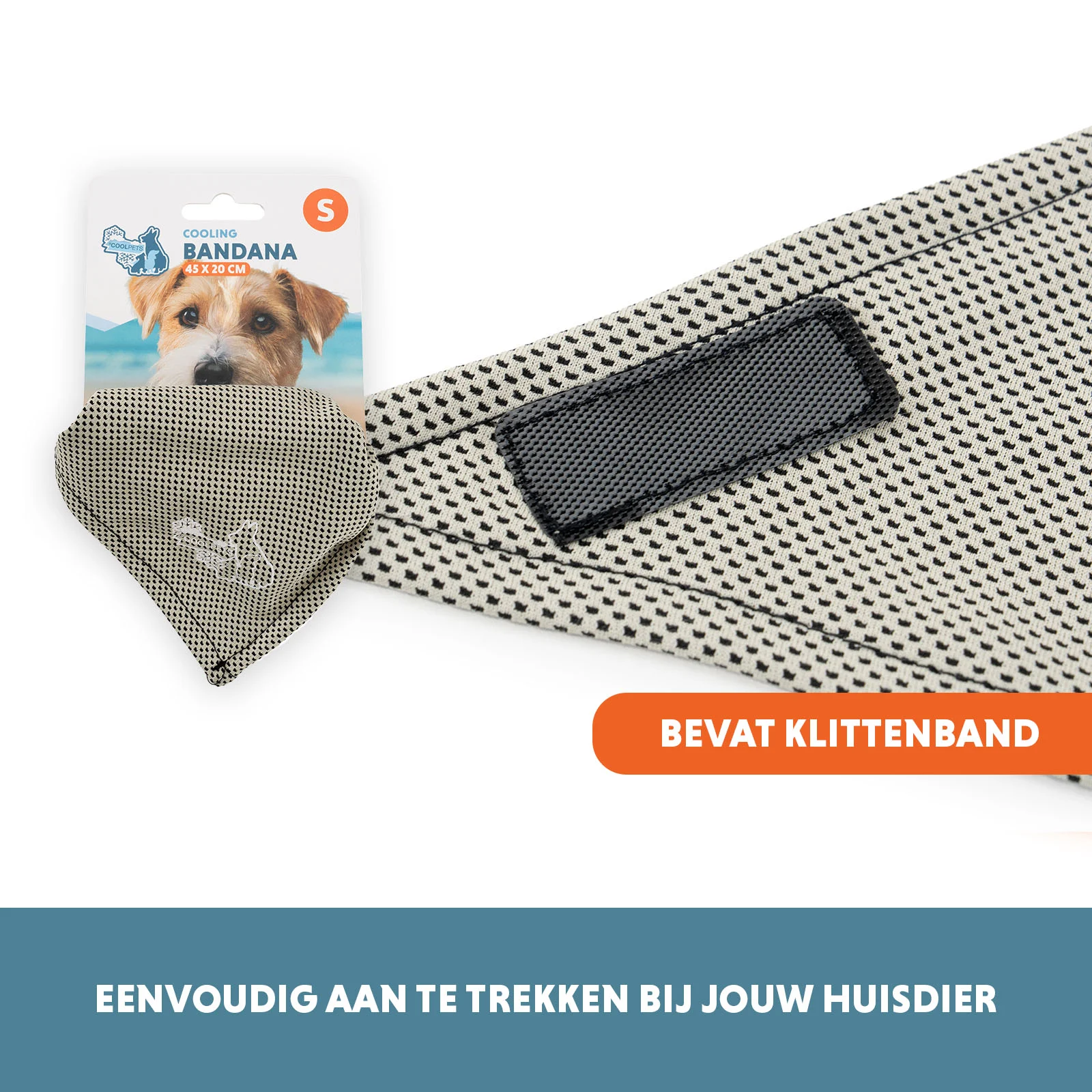 Bandana rinfrescante per cani, beige, S, 45 x 20 cm – Coolpets Cooling Bandana - immagine 5