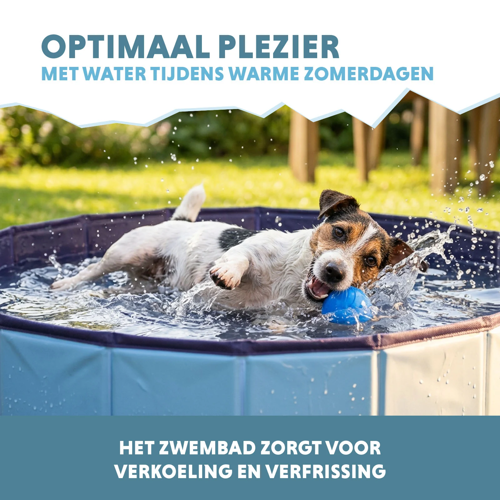 Piscina per cani con fondo antiscivolo, pieghevole, ø 100 x 30 cm – Coolpets Splash Dog Pool - immagine 4