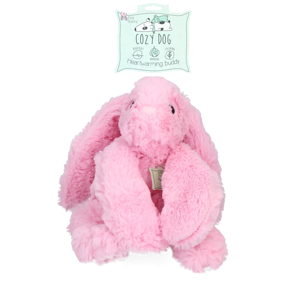 Peluche per cani Coniglio con battito cardiaco e sacchetto riscaldabile, Rosa, 30 x 20 cm – Cozy Dog Bunny - immagine 1