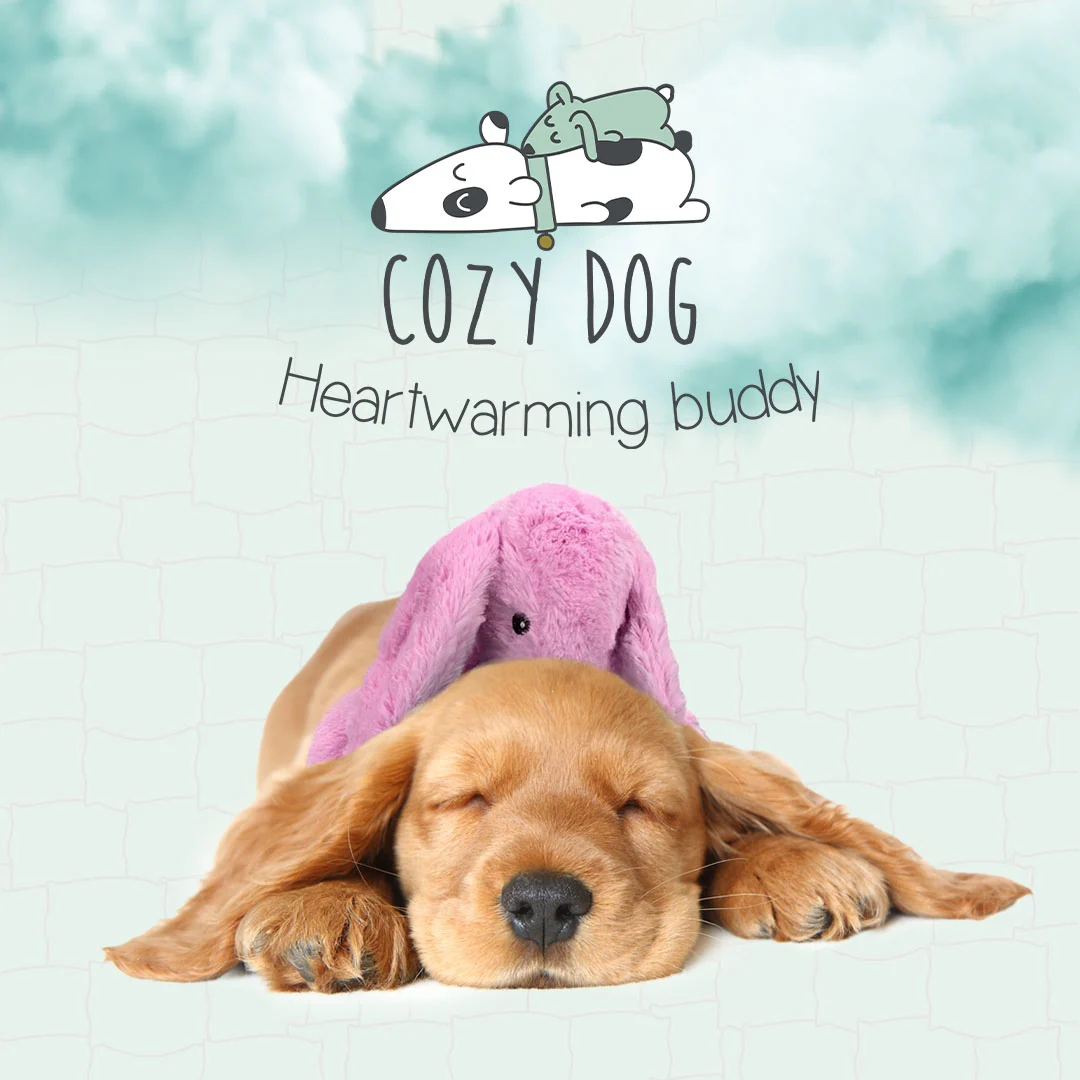 Peluche per cani Coniglio con battito cardiaco e sacchetto riscaldabile, Rosa, 30 x 20 cm – Cozy Dog Bunny - immagine 4