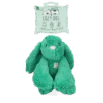 Peluche per cani a forma di coniglio con battito cardiaco e sacchetto riscaldabile, verde, 30 x 20 cm – Cozy Dog Bunny