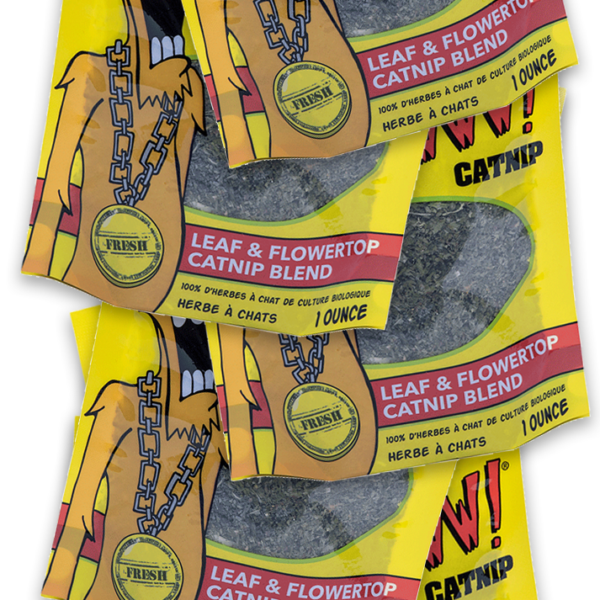 Striscia espositiva con 12 bustine di erba gatta da 1 oz – Yeowww! Catnip
