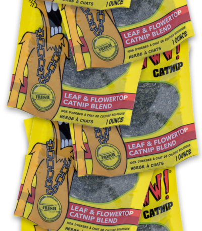 Striscia espositiva con 12 bustine di erba gatta da 1 oz – Yeowww! Catnip