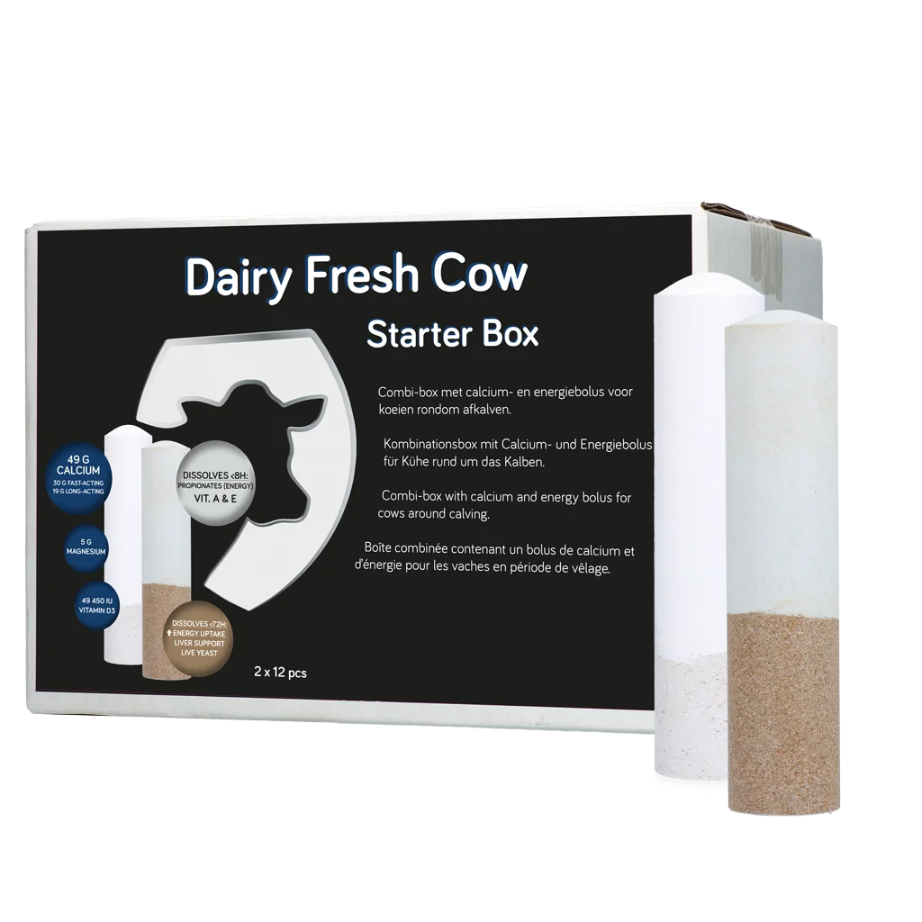 DAIR014.png Kit di boli per vacche da latte con calcio ed energia, 2 x 12 pezzi – Hofman Animal Care Dairy Fresh Cow Starter Box - immagine 1