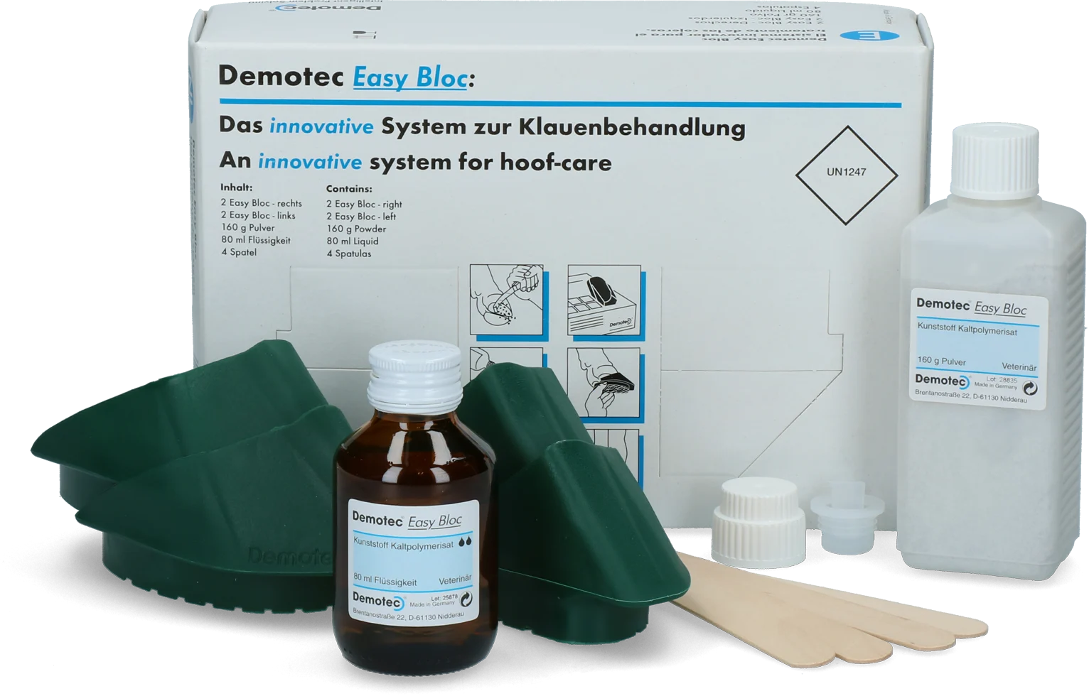 Sistema per la cura degli zoccoli per 4 trattamenti – Demotec Easy Bloc - immagine 3