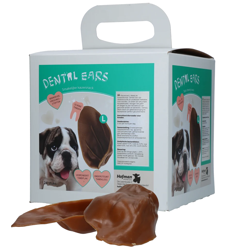 Snack da masticare per cani, 24 pezzi – Dental Ears Large - immagine 1