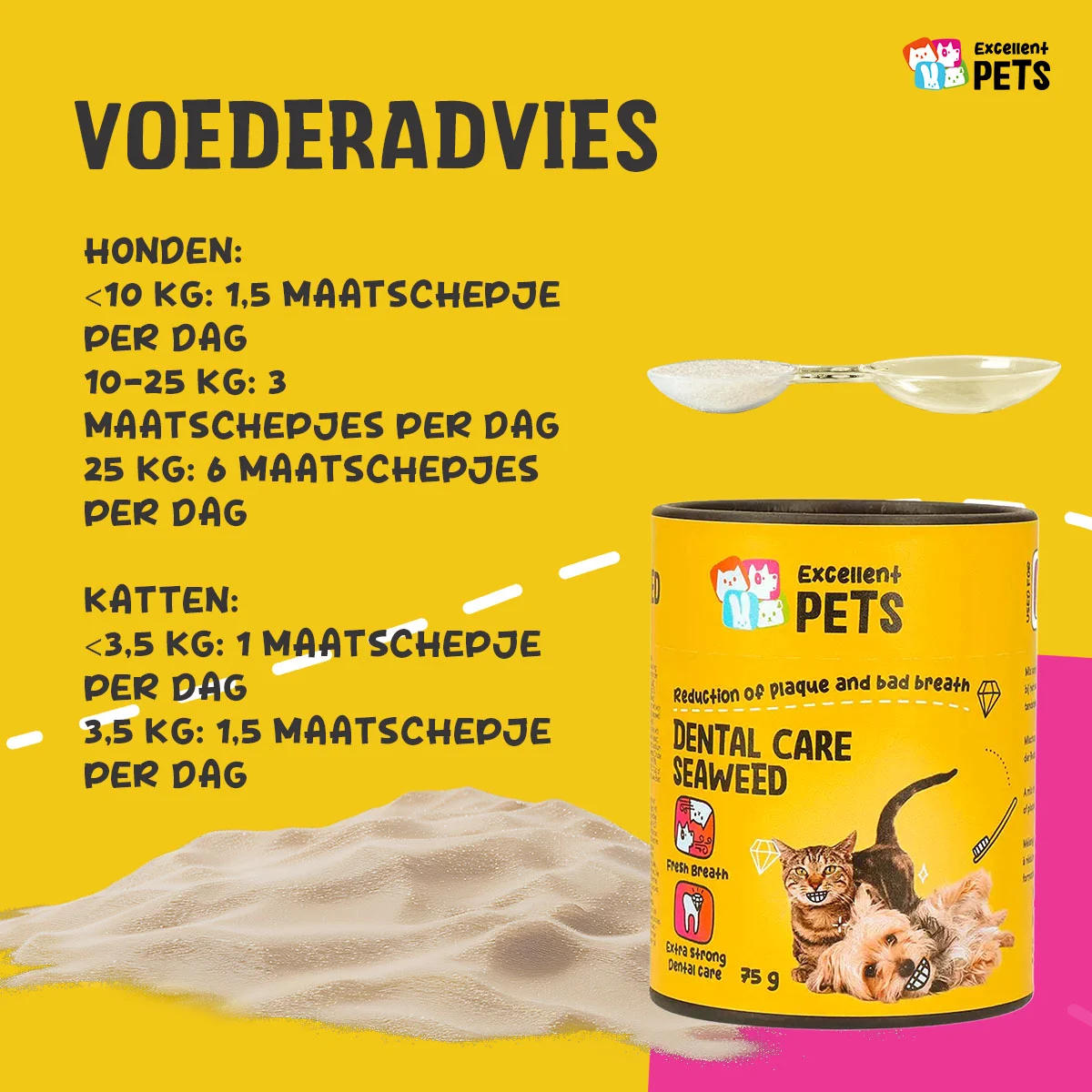 Integratore per l’igiene dentale per cani e gatti, 75 g – Excellent Pets Dental Care Seaweed - immagine 6