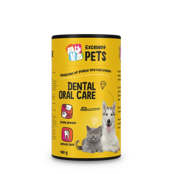 Polvere per l’igiene dentale per cani e gatti, 140 g – Excellent Pets Dental Oral Care