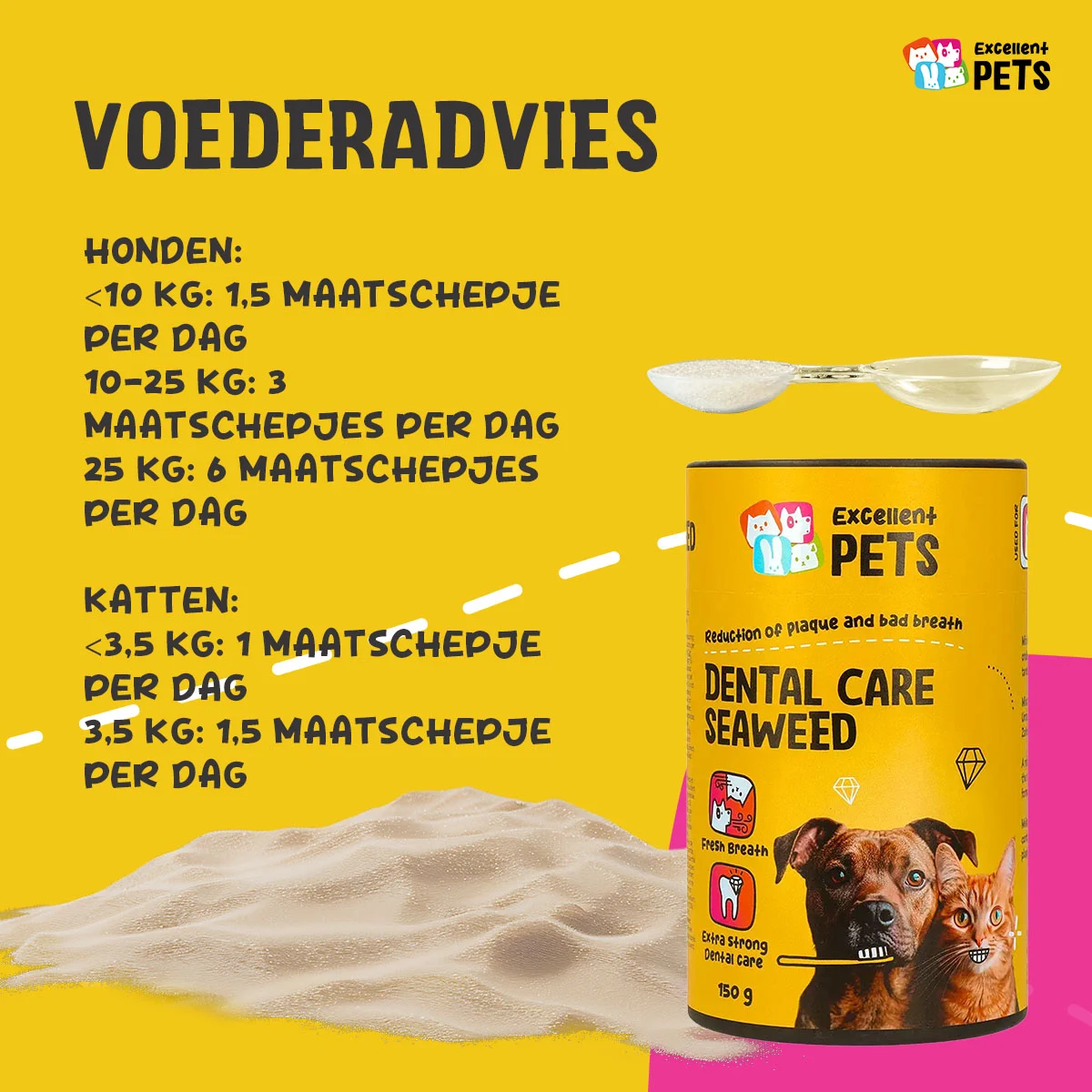 Integratore per l’igiene dentale per cani e gatti, 150 g – Excellent Pets Dental Care Seaweed - immagine 6