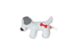 Peluche per cani in pelle bovina con squeaker a basso volume, grigio chiaro – Doggy Doodles Cucciolo - immagine 2