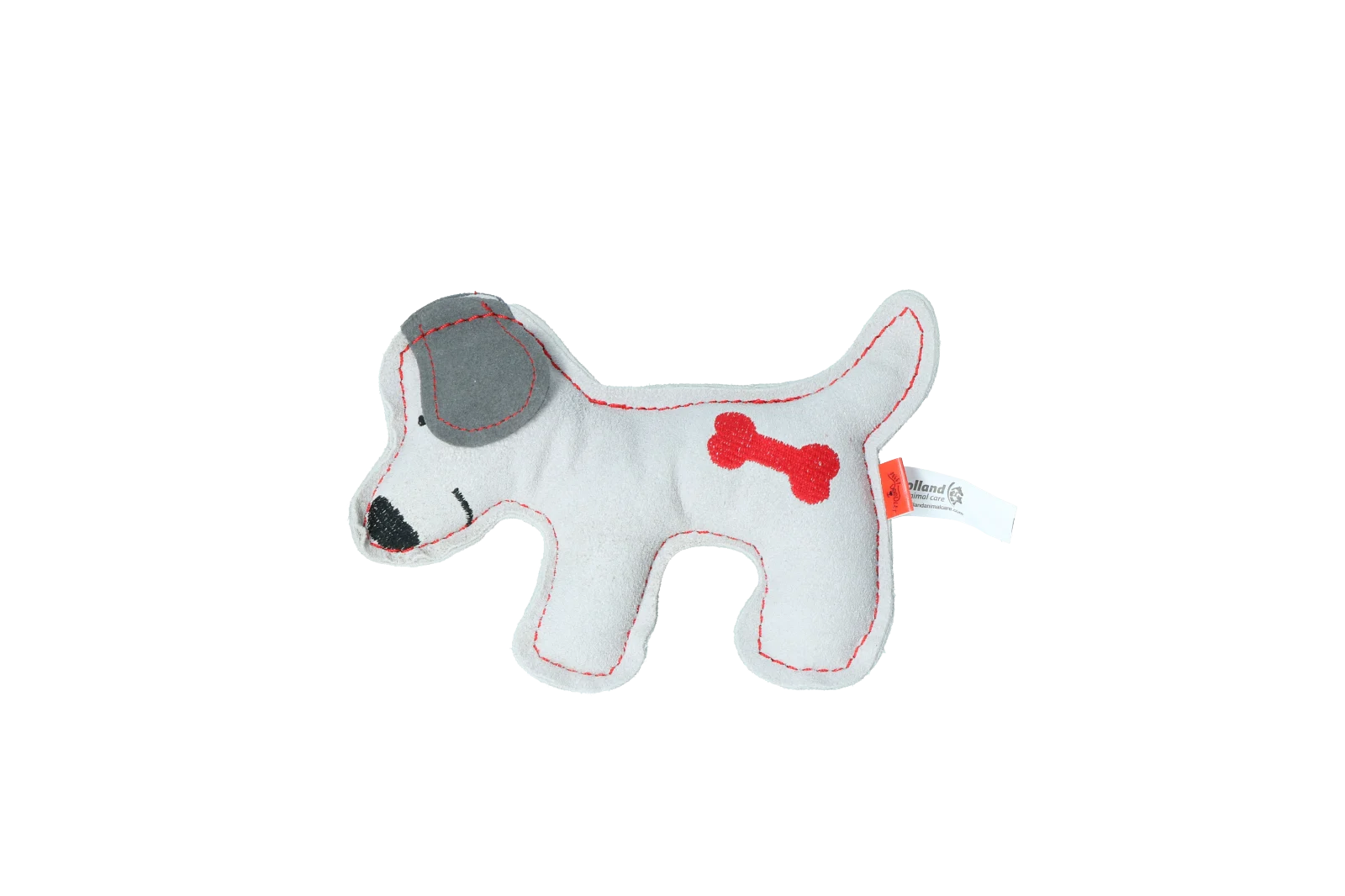 Peluche per cani in pelle bovina con squeaker a basso volume, grigio chiaro – Doggy Doodles Cucciolo - immagine 2