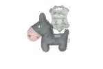 Peluche per cani in cuoio bovino con squeaker a basso volume, rosa – Tiny Doodles Asinello