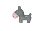 Peluche per cani in cuoio bovino con squeaker a basso volume, rosa – Tiny Doodles Asinello - immagine 2