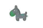 Peluche per cani in pelle bovina con dispositivo sonoro a basso volume, verde – Tiny Doodles Asinello - immagine 2