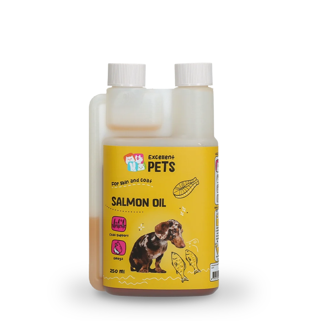 Olio di salmone per cani con Omega 3 e 6, 250 ml – Excellent Pets Dog Salmon Oil - immagine 1