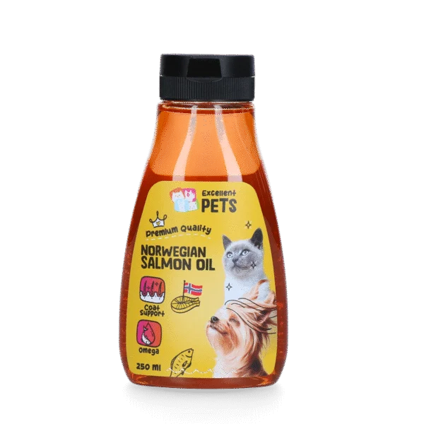Olio di salmone norvegese per cani e gatti, 250 ml in flacone comprimibile – Excellent Pets Norwegian Salmon Oil