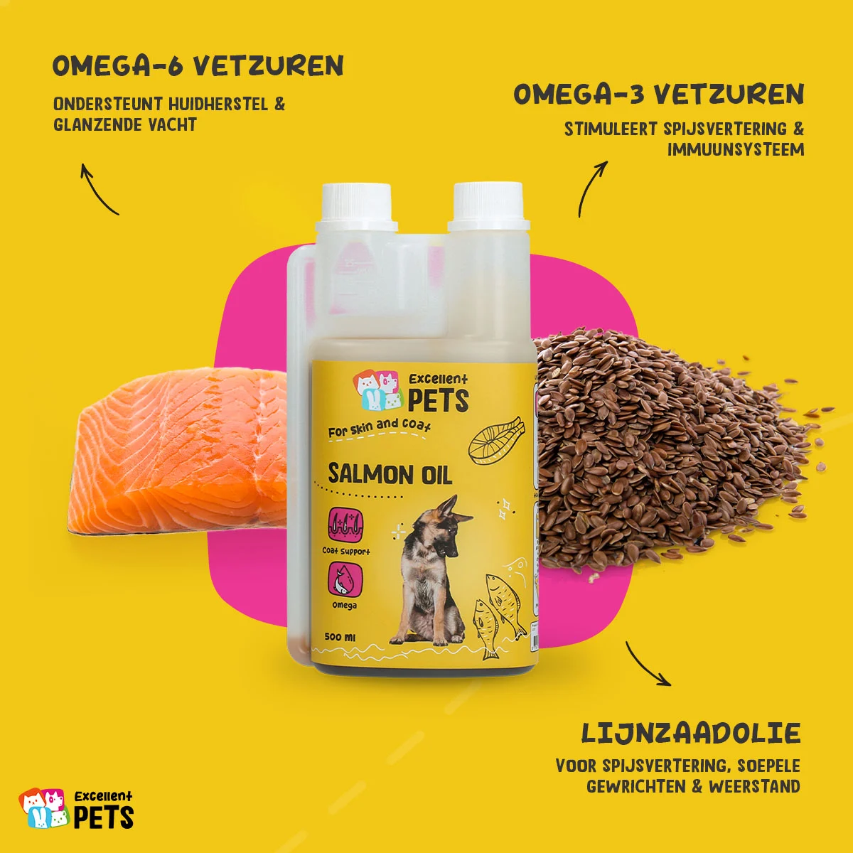 Olio di salmone per cani con omega 3 e 6, 500 ml – Excellent Pets Dog Salmon Oil - immagine 5