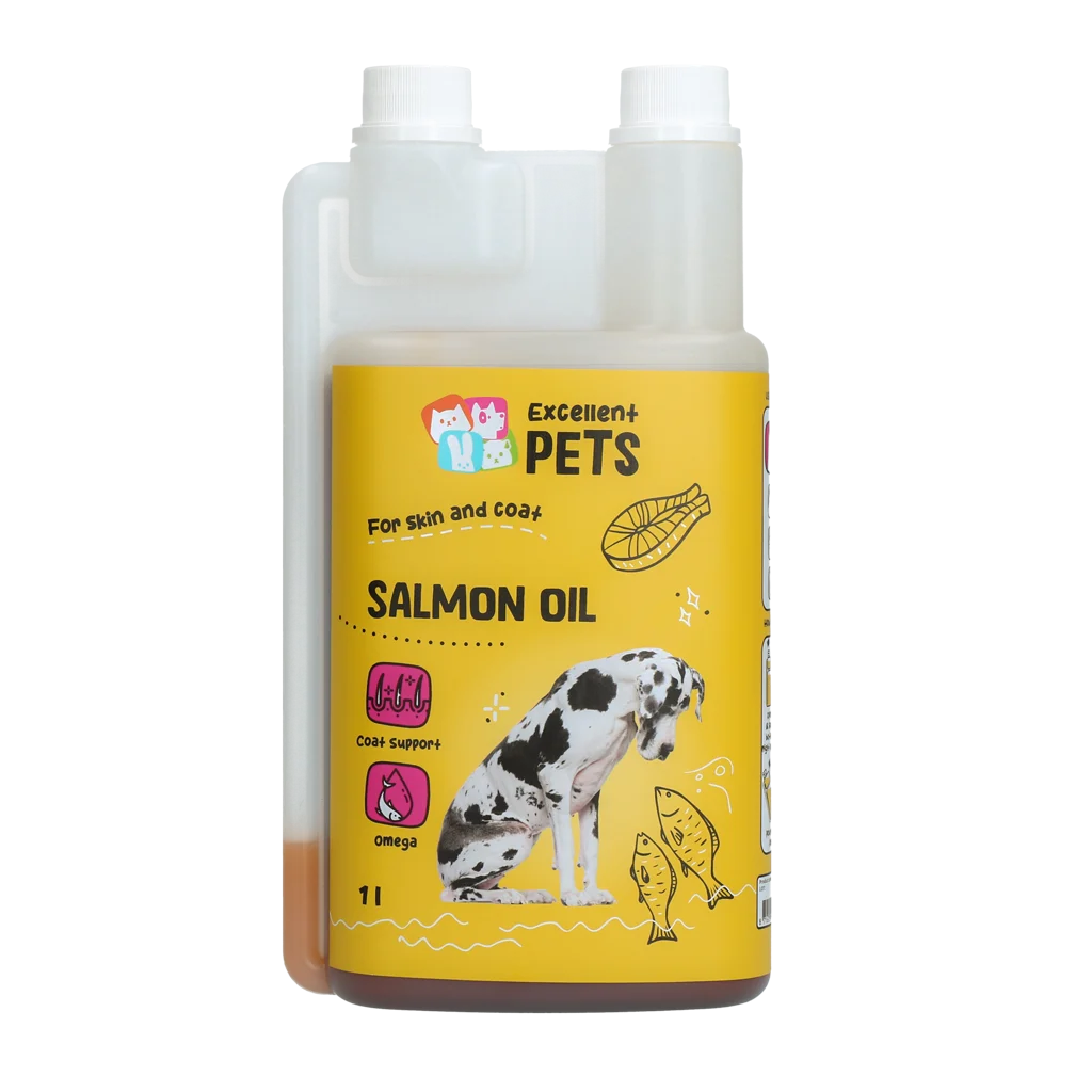 Olio di salmone per cani con Omega 3 e 6, 1000 ml – Excellent Pets Dog Salmon Oil - immagine 1