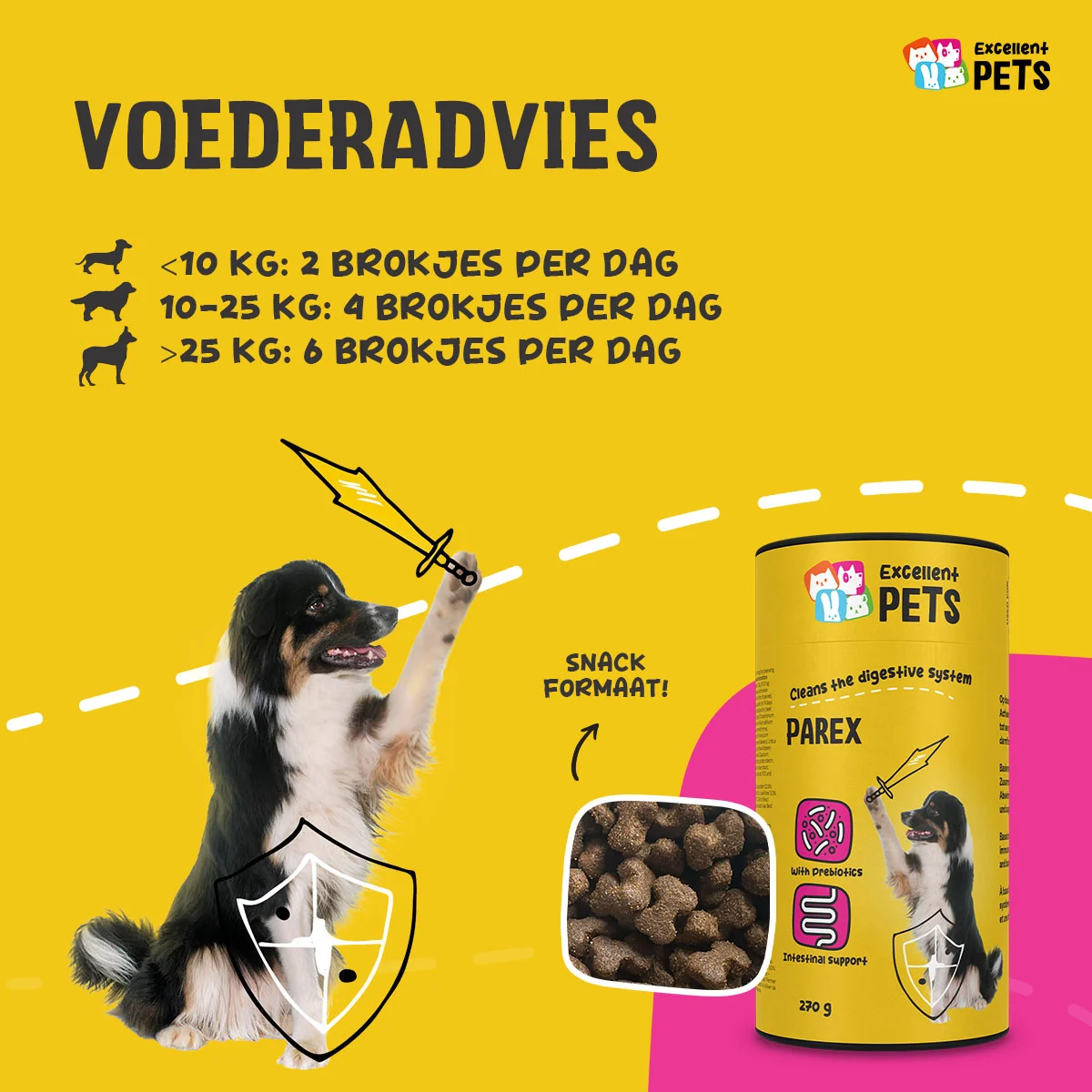 Integratore per cani con prebiotici in crocchette, 270 g – Excellent Pets Dog Parex - immagine 2