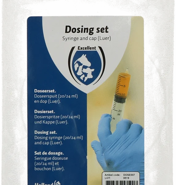 Set di dosaggio con siringa dosatrice da 20/24 ml e cappuccio Luer