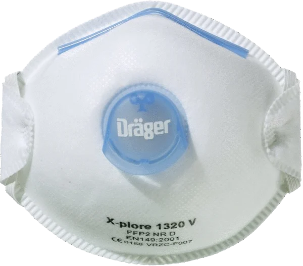 Maschera antipolvere FFP2 con valvola di espirazione, 10 pezzi – Dräger X-plore 1320 FFP2 V