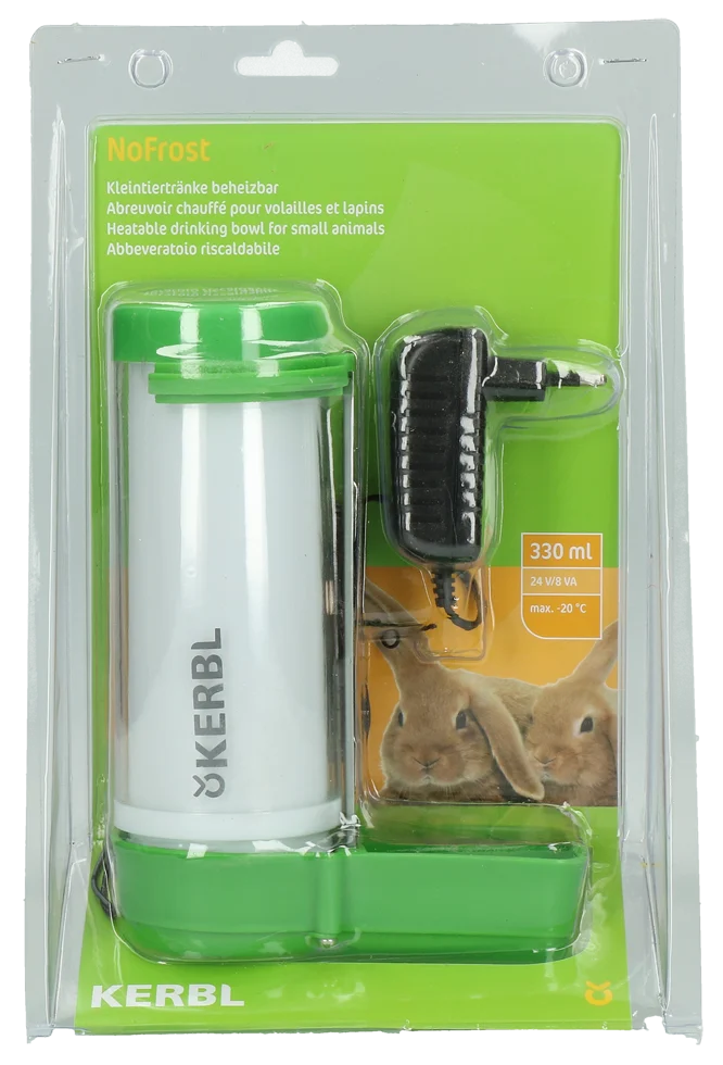 Abbeveratoio riscaldabile a torre per piccoli animali, 330 ml, 8 W – Kerbl NoFrost - immagine 1