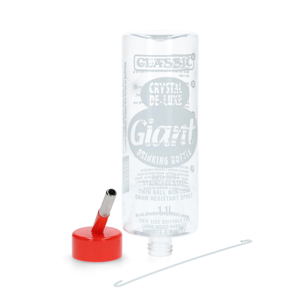 Bottiglia per abbeveraggio per roditori in plastica, 1100 ml – Classic Crystal Deluxe - immagine 1