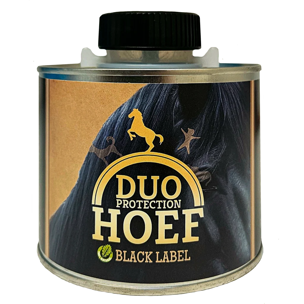 Prodotto nero per la cura degli zoccoli scuri, 500 ml – Duo Protection Hoef Black Label - immagine 1
