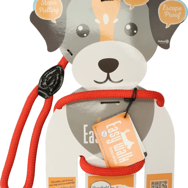 Pettorina per cani con guinzaglio in corda, rosso – Easy Walk modello da mano