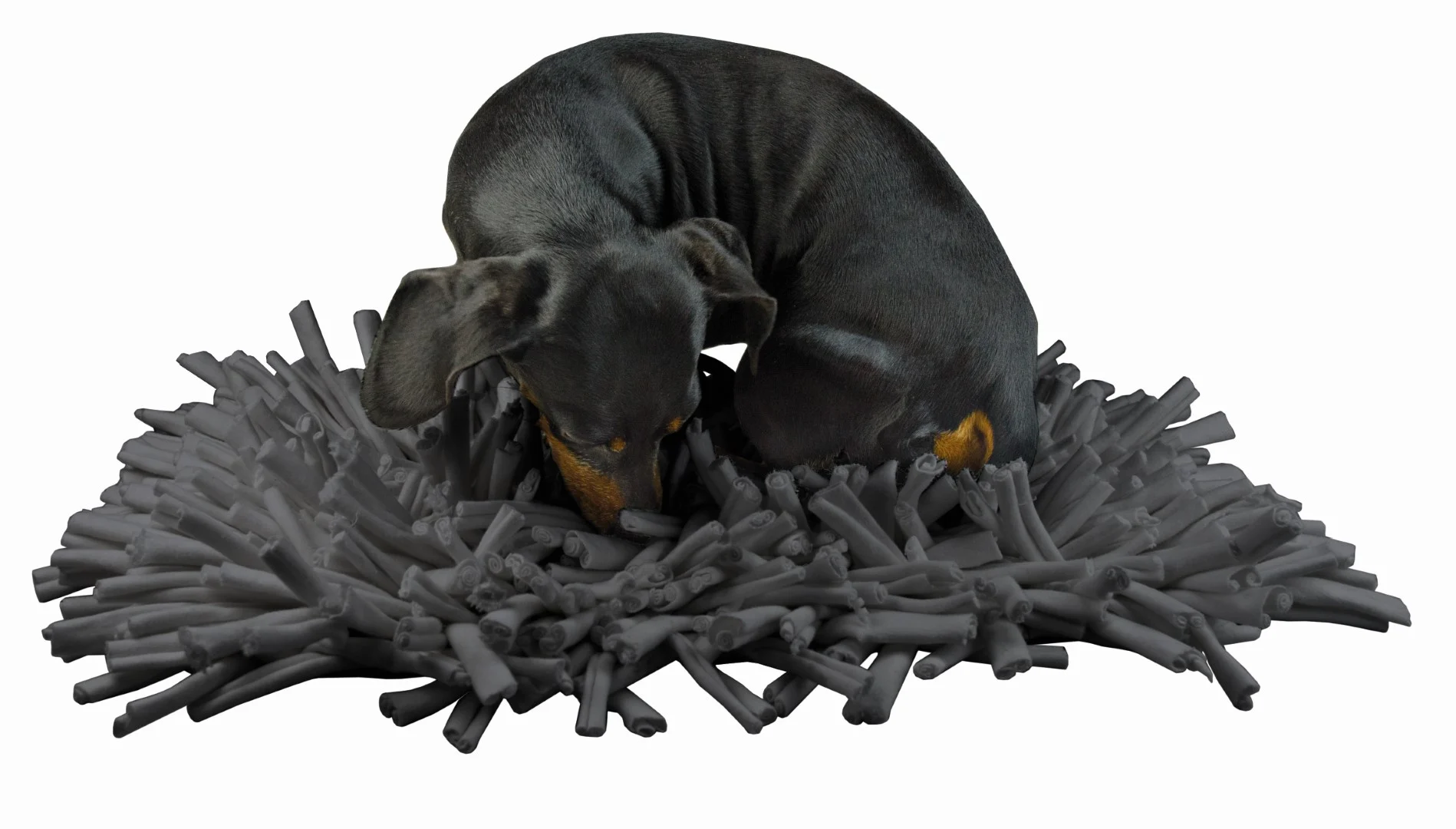 Tappetino olfattivo per cani con strisce di tessuto, grigio, 44 x 28 cm – Eat Slow Live Longer Play Mat - immagine 2