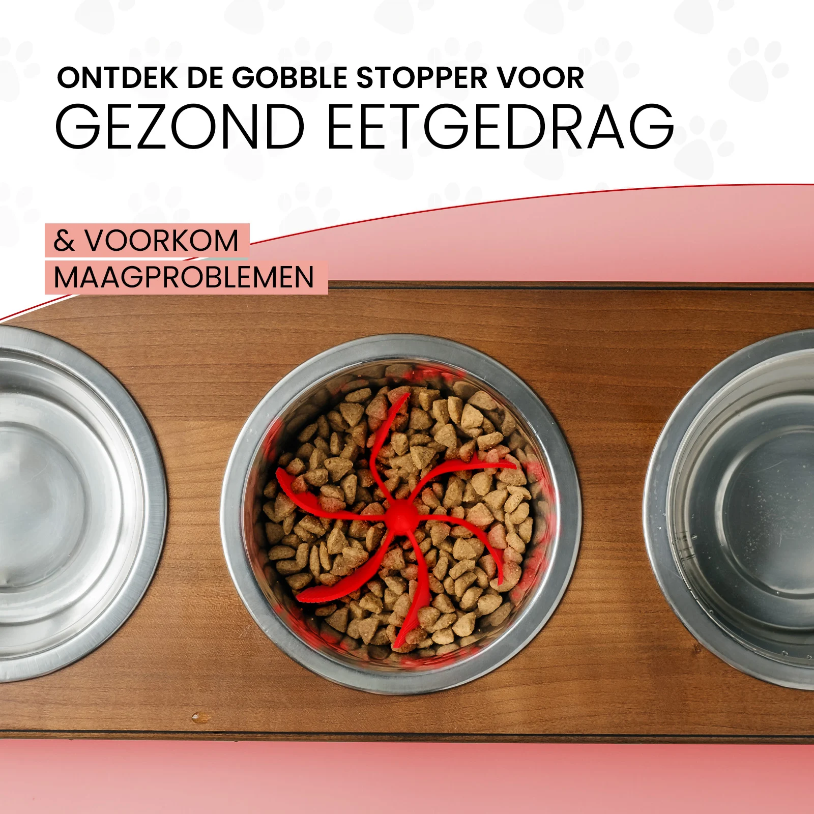 Inserto anti ingozzamento per ciotola per cani con ventose, rosso, M, diametro della base 11,5 cm – Eat Slow Live Longer Gobble Stopper - immagine 4