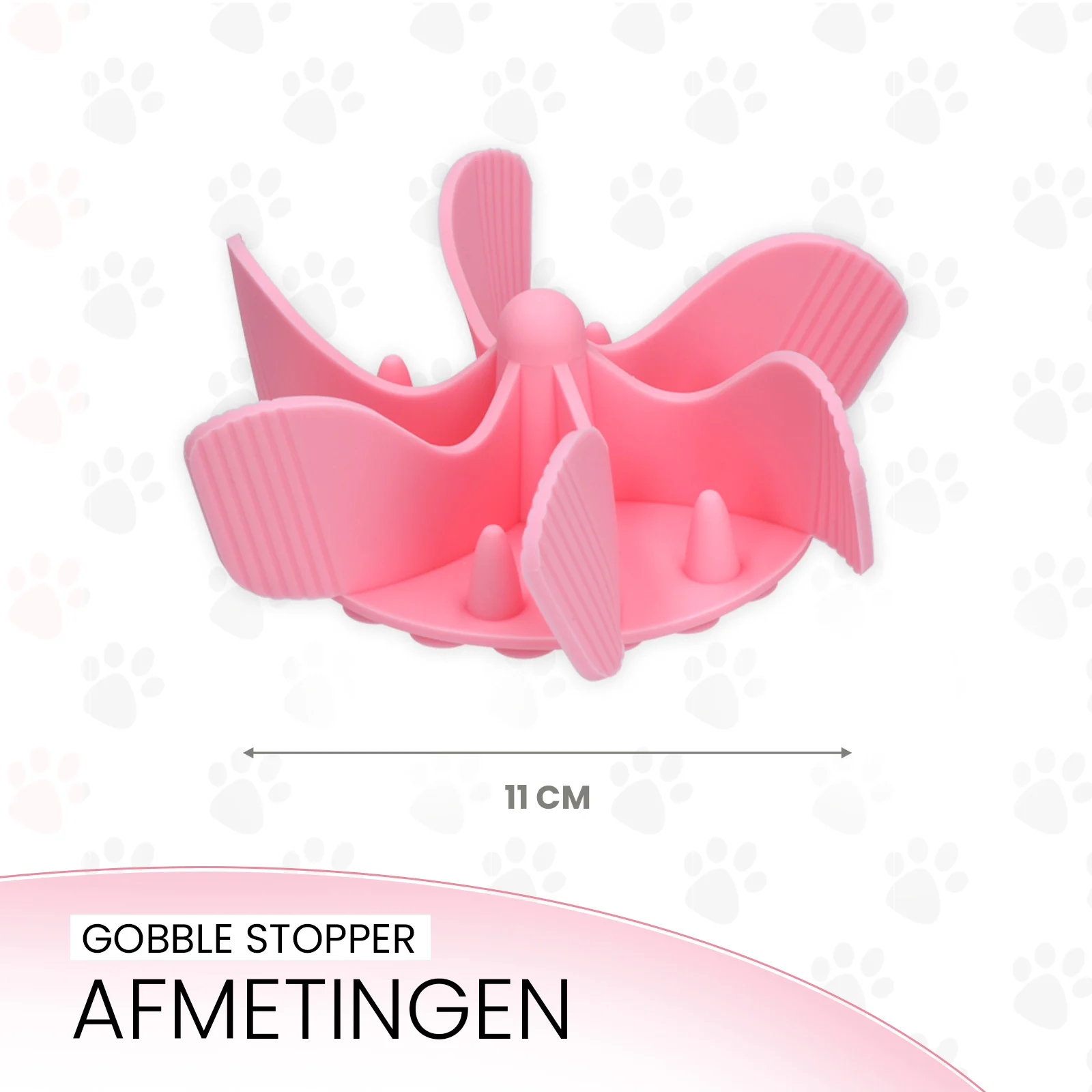 Inserto in silicone per rallentare il pasto dei cani, con ventose, M, diametro della base 11,5 cm, rosa – Eat Slow Live Longer Gobble Stopper - immagine 5